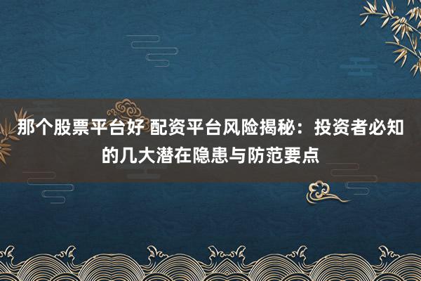 那个股票平台好 配资平台风险揭秘：投资者必知的几大潜在隐患与防范要点