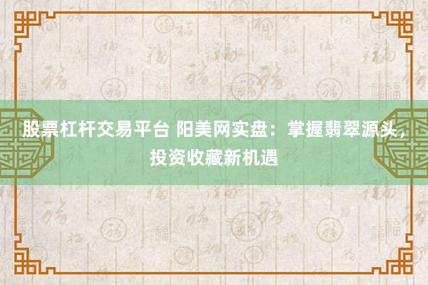 股票杠杆交易平台 阳美网实盘：掌握翡翠源头，投资收藏新机遇